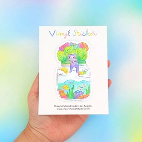 robust Tiny Worlds   Cats: Ocean Vinyl Sticker