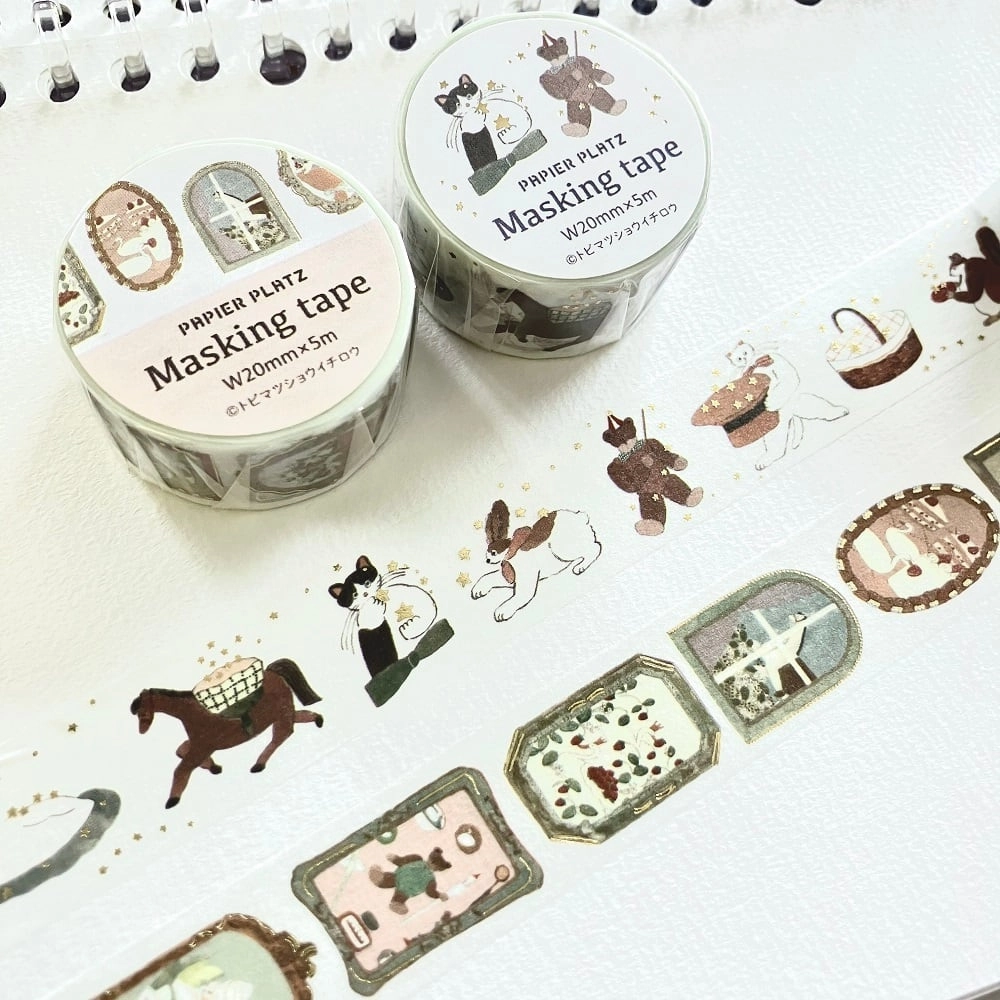 earthy synthetic Tobimatsu Shoichiro Gold Foil Washi Tape - Foil Frame