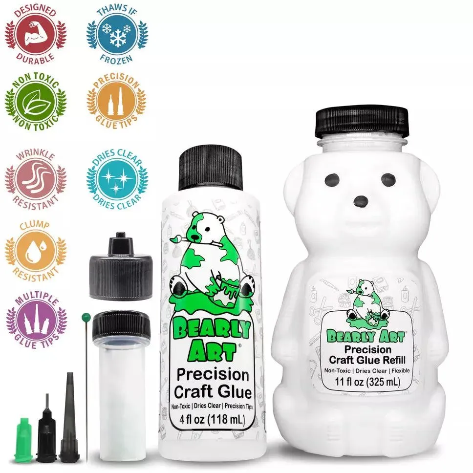 Bearly Art Precision Craft Glue - The Bundle large synthetic