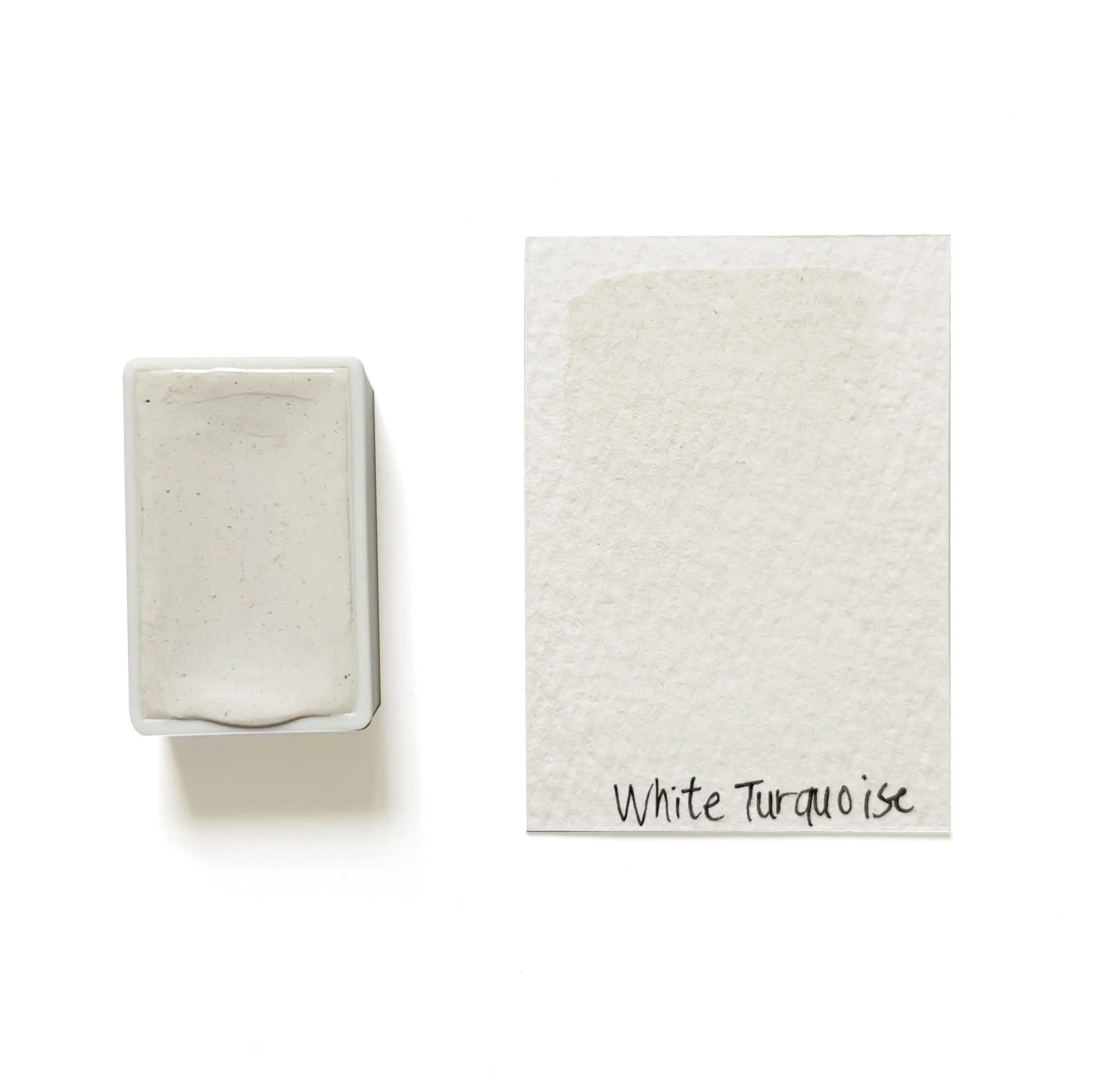 trendy organic White Turquoise (Mineral) - Artist Grade Handmade Honey Based Watercolor Paint Full Pan 3.2Ml