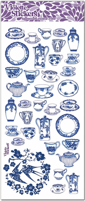 Blue China Stickers portable