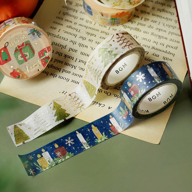 single neutral Christmas Candles Washi Tape