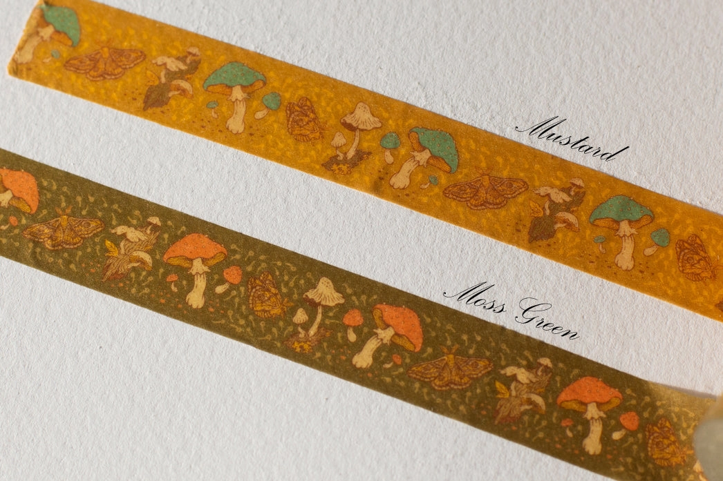 Mushrooms   Moths Washi Tape compact limited