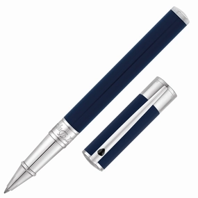 multipurpose St Dupont D-Initial Blue & Chrome Rollerball Pen