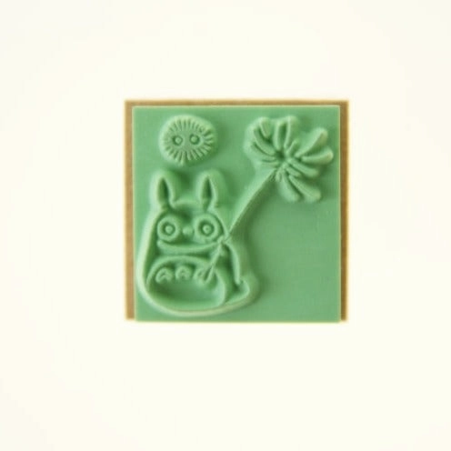 kit boxed Totoro, Soot Sprite & Dandelion Rubber Stamp