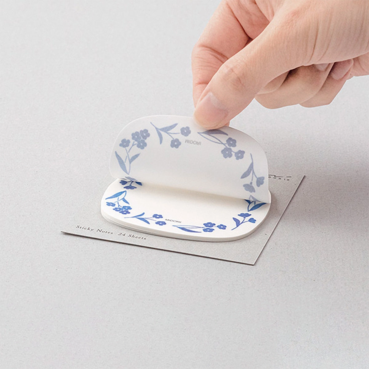 thin finest Translucent Sticky Notes // Blue Flowers