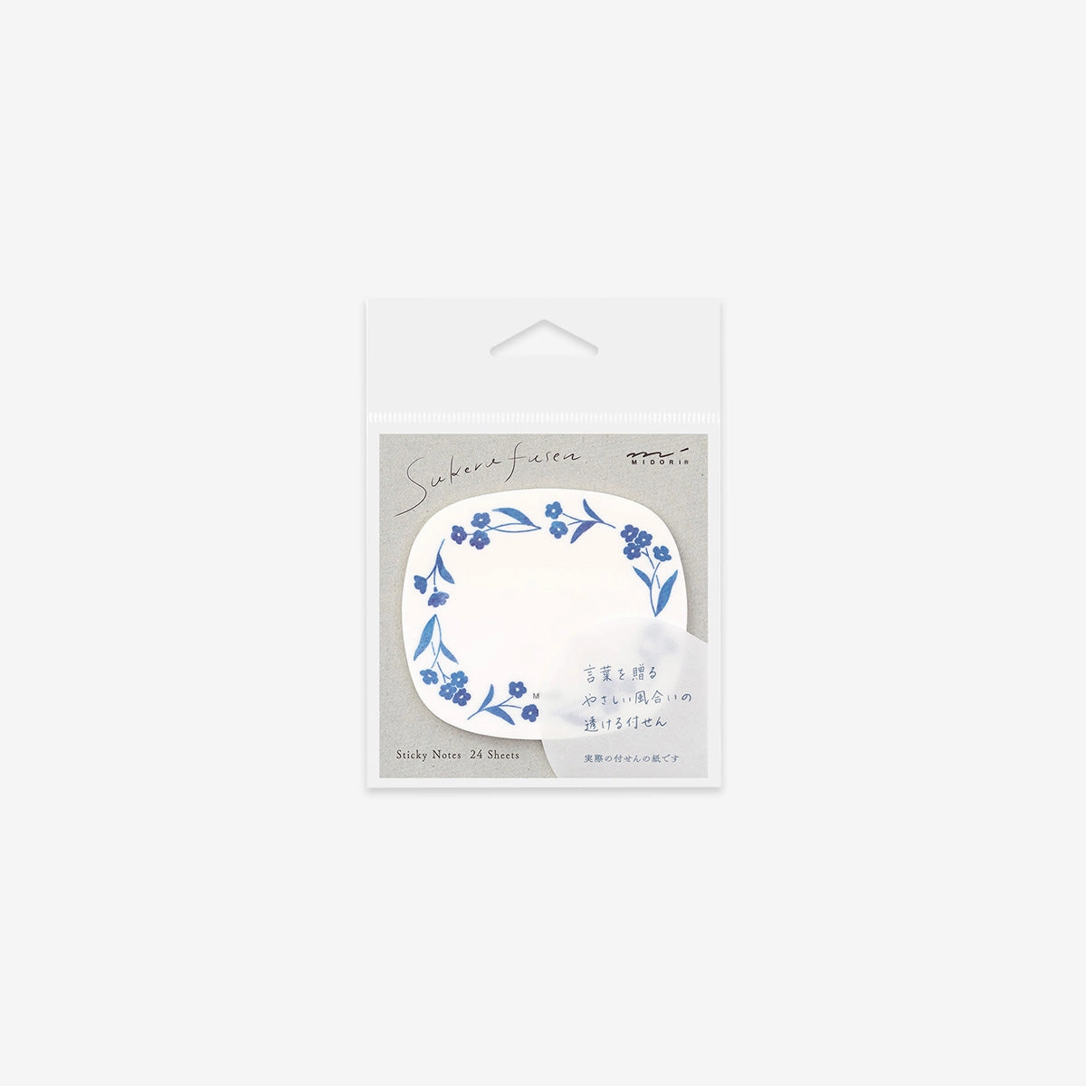 kit collectible Translucent Sticky Notes // Blue Flowers