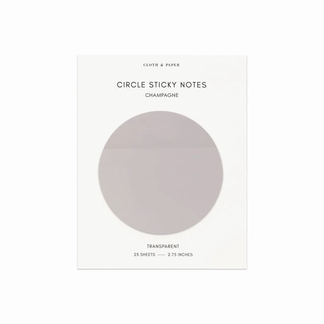 Transparent Circle Sticky Notes | Champagne sleek elegant