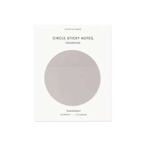 Transparent Circle Sticky Notes | Champagne sleek elegant