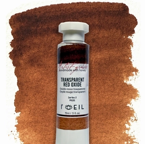 large bright Transparent Red Oxide Pr101 - Artist Grade Handmade Honey Based Watercolor Tube 15Ml