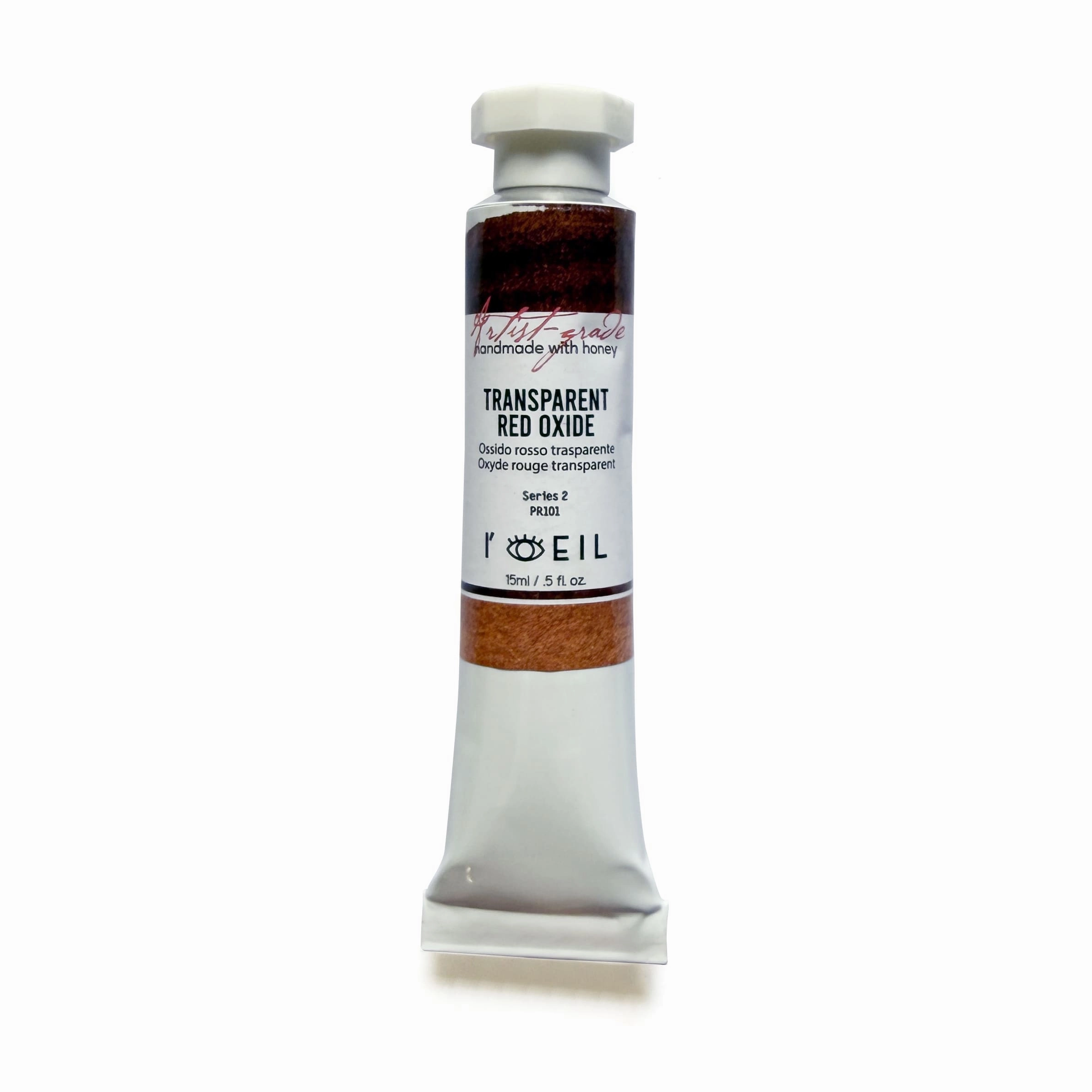 ceramic Transparent Red Oxide Pr101 - Artist Grade Handmade Honey Based Watercolor Tube 15Ml