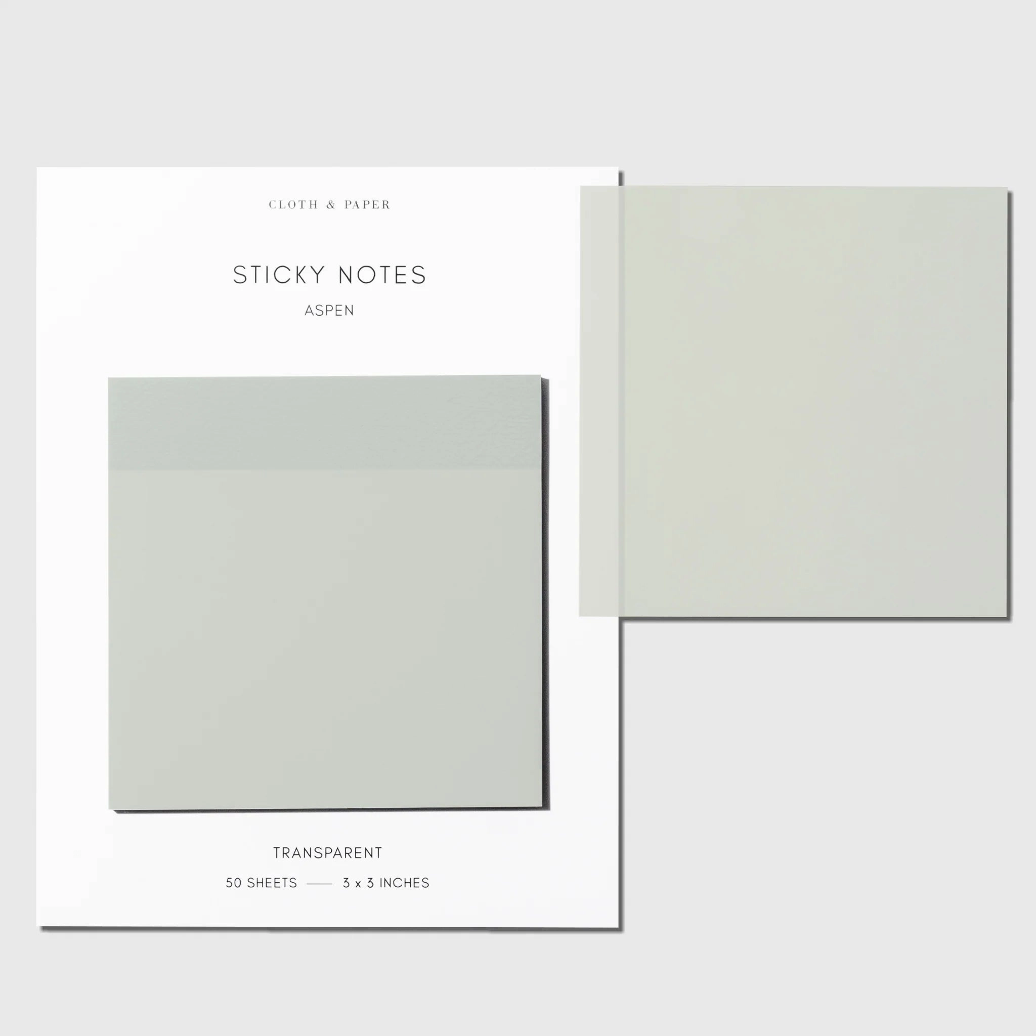 bright Transparent Sticky Notes - Aspen