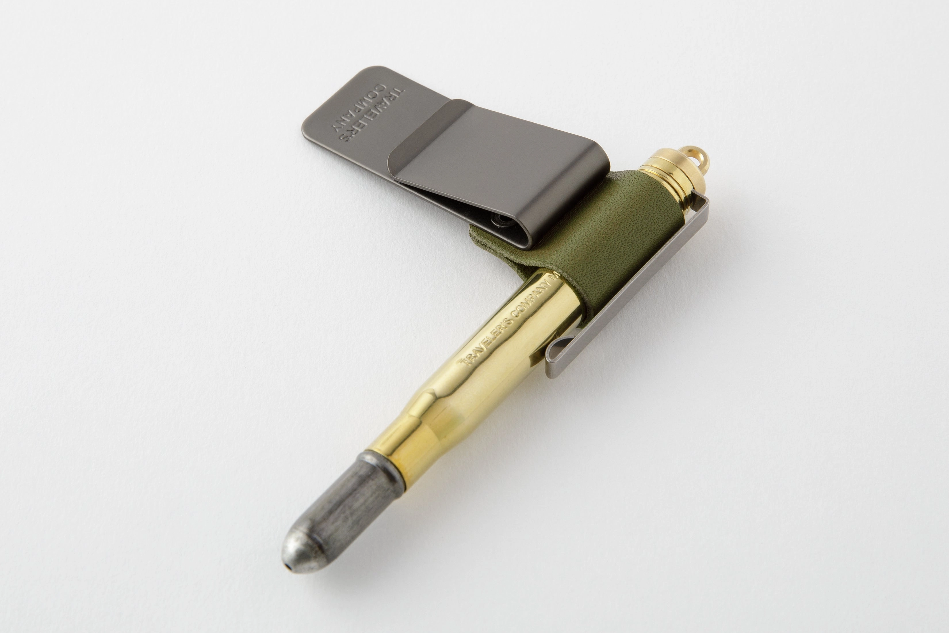 Traveler'S Company Accessories- Leather Pen Holder In Olive cool