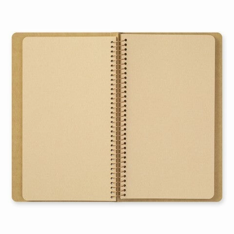 luxury Traveler'S Company Blank Kraft Spiral Ring Notebook- Vertical A5 Slim