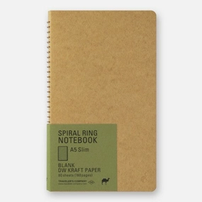 Traveler'S Company Blank Kraft Spiral Ring Notebook- Vertical A5 Slim wide expandable
