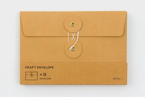 Traveler'S Company Medium String Tie Kraft Envelope- Orange narrow resilient