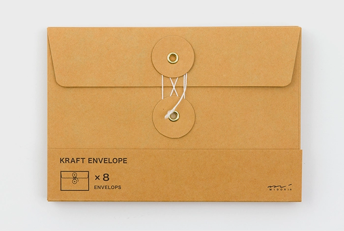 Traveler'S Company Medium String Tie Kraft Envelope- Orange narrow resilient