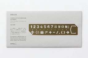 Traveler'S Company Numbers Brass Bookmark wide