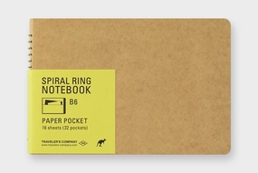 Traveler'S Company Spiral Ring Notebook-  Paper Pocket - Horizontal B6 refined compact