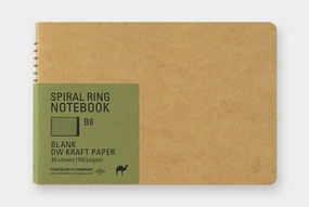 organic Traveler'S Company Spiral Ring Notebook- Blank Kraft Paper- Horizontal B6
