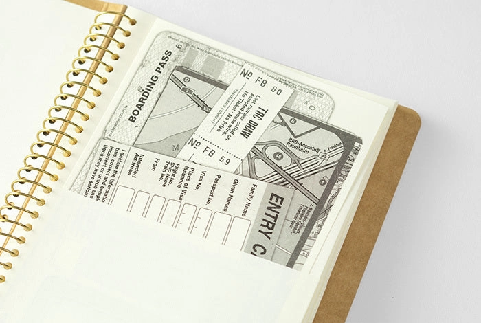 Traveler'S Company Spiral Ring Notebook- Paper Pocket- Vertical A5 Slim vegan