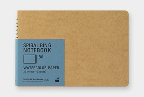 budget Traveler'S Company Spiral Ring Notebook- Watercolor Paper- Horizontal B6