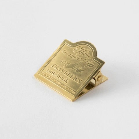 Traveler'S Notebook Brass Notebook Clip- Airplane Logo bestselling flat