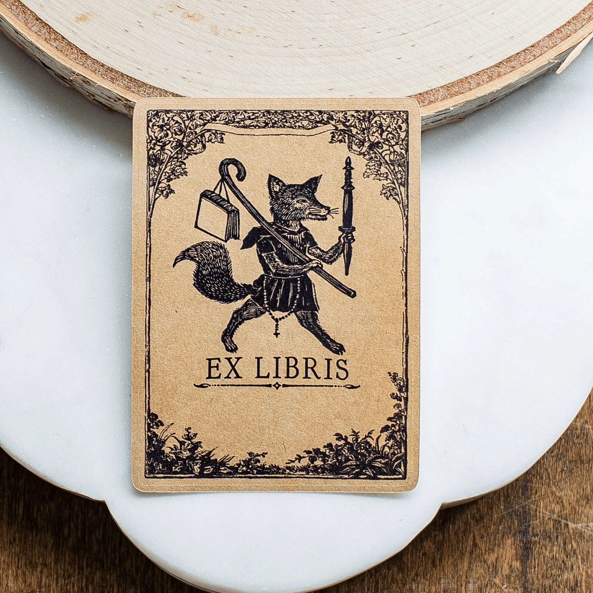 special Traveling Fox Bookplate Sticker