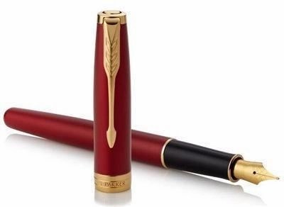 Parker Sonnet Red Lacquer Gt Fountain Pen leather