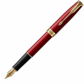 Parker Sonnet Red Lacquer Gt Fountain Pen superior