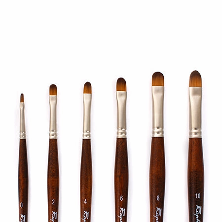 Prescision Aqua Synthetic Paintbrushes - Filbert glass popular