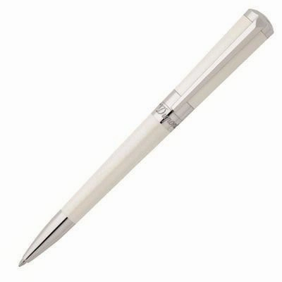 wide steel St Dupont Liberte Pearly White Ballpoint Pen