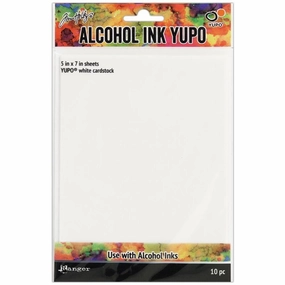 refillable strong Tim Holtz Alcohol Ink White Yupo Paper 10 Sheets 5"X7"
