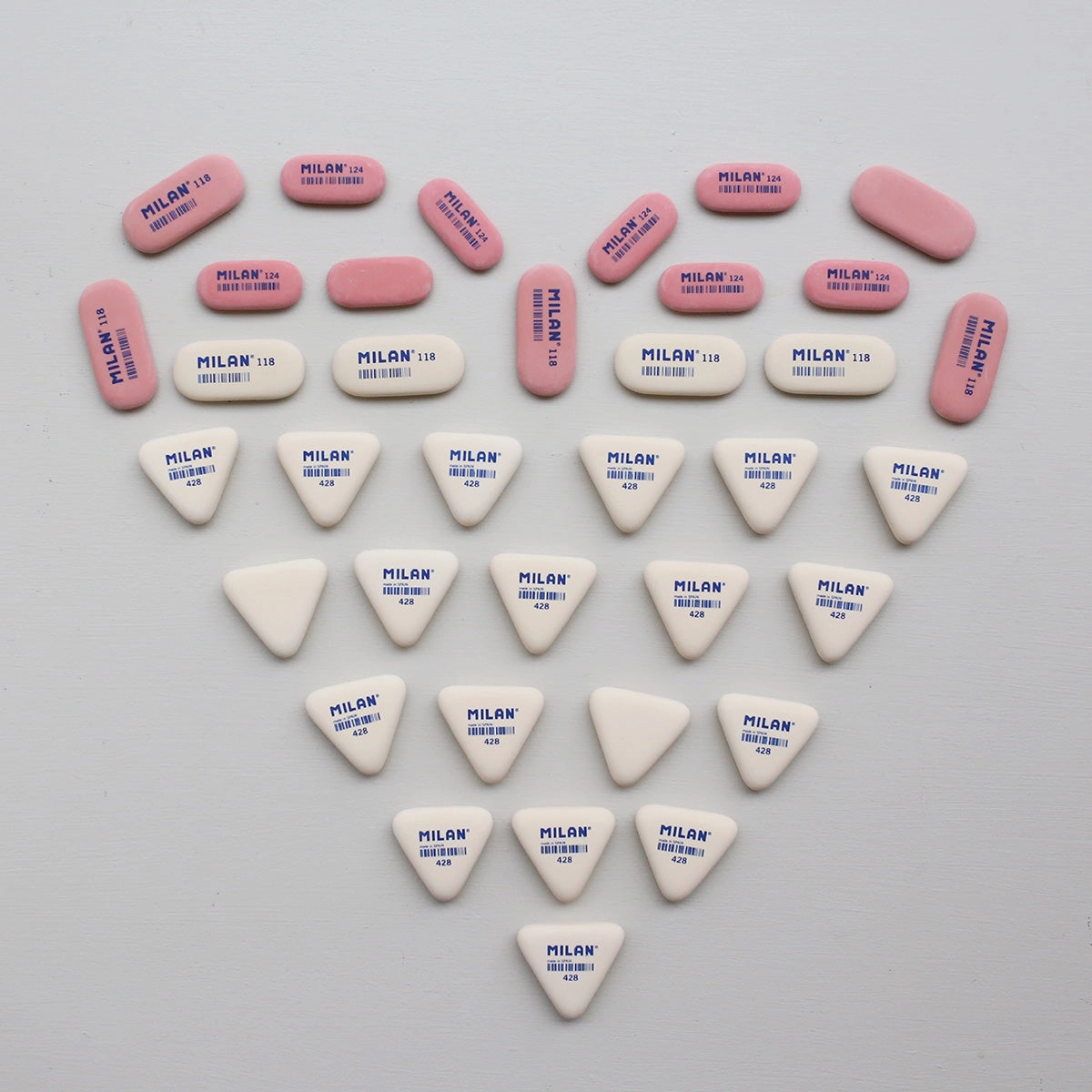 Triangular Rubber Eraser 428 // White glossy finest