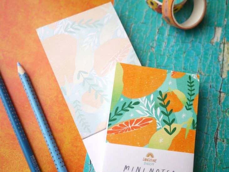 narrow steel Tropicana Oranges Notepad Mini Notes A7