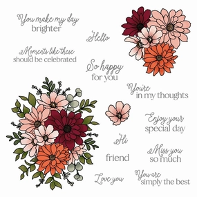 Daisy Layers Bouquet - 6X8 Stamp Set pastel premium