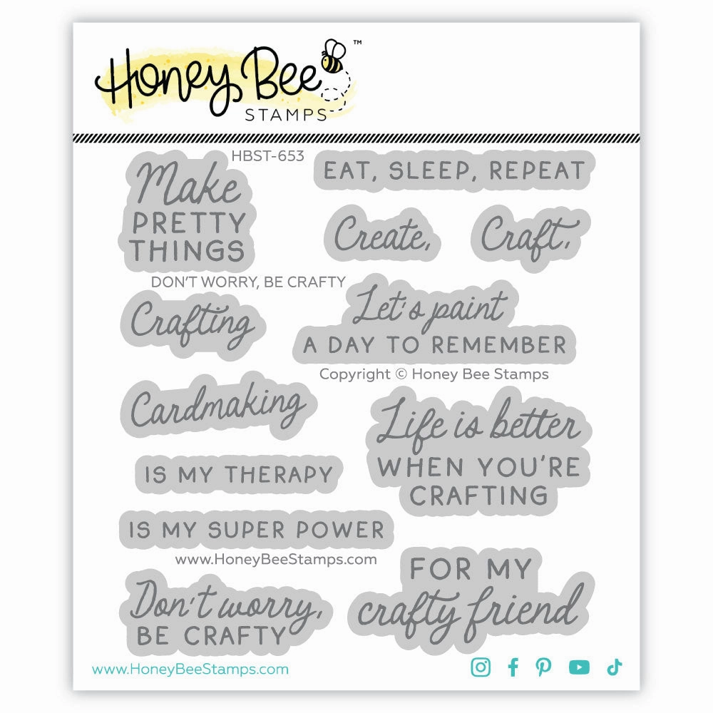 Don'T Worry, Be Crafty - 4"X4" Stamp Set basic sealed