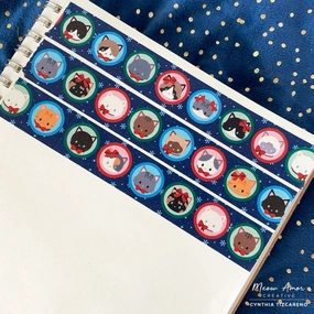 sleek square Holiday Cats Washi Tape
