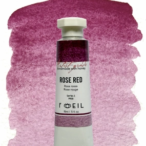 earthy tiny Rose Red Pr58:4- Artist Grade Handmade Honey Based Watercolor Tube 15Ml