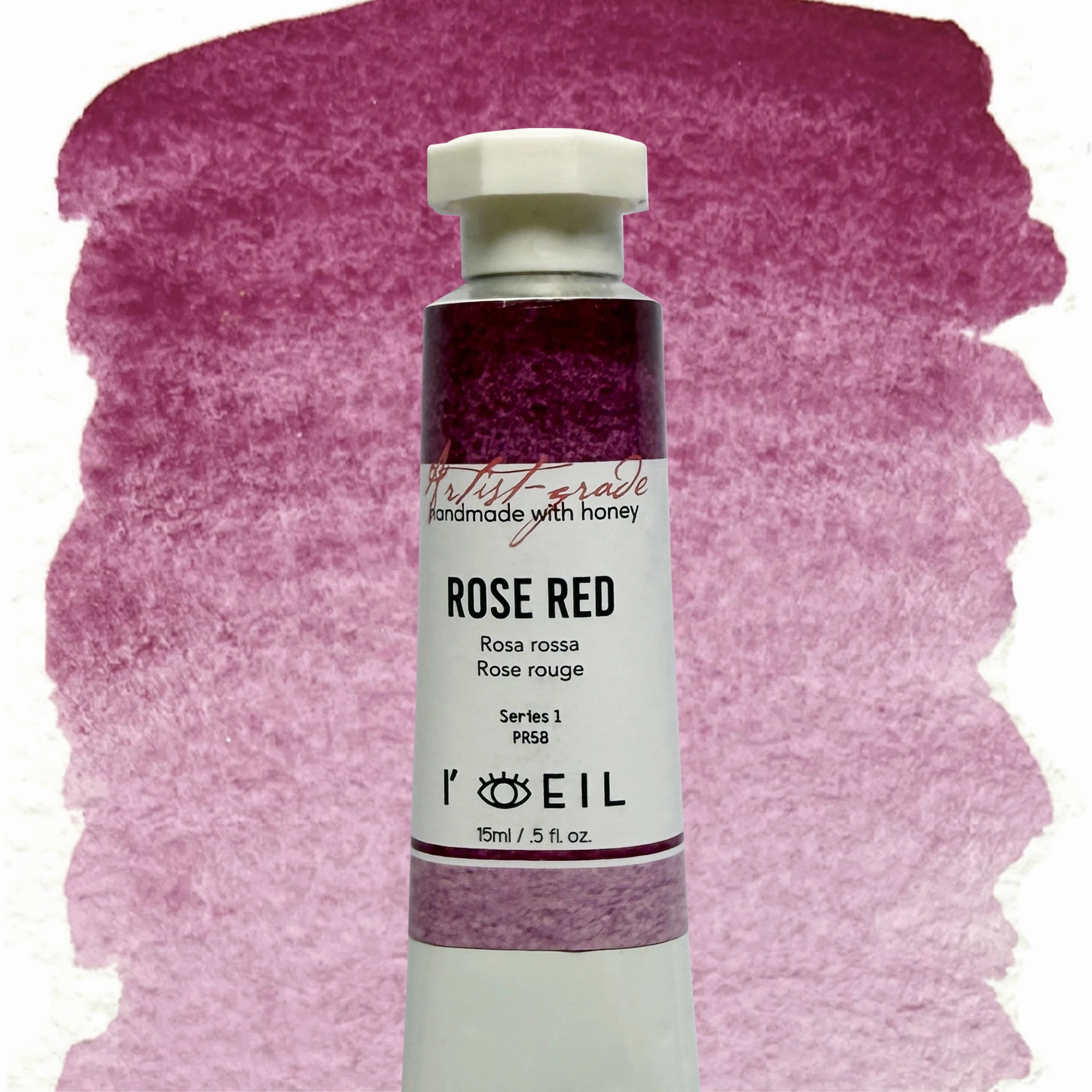 earthy tiny Rose Red Pr58:4- Artist Grade Handmade Honey Based Watercolor Tube 15Ml