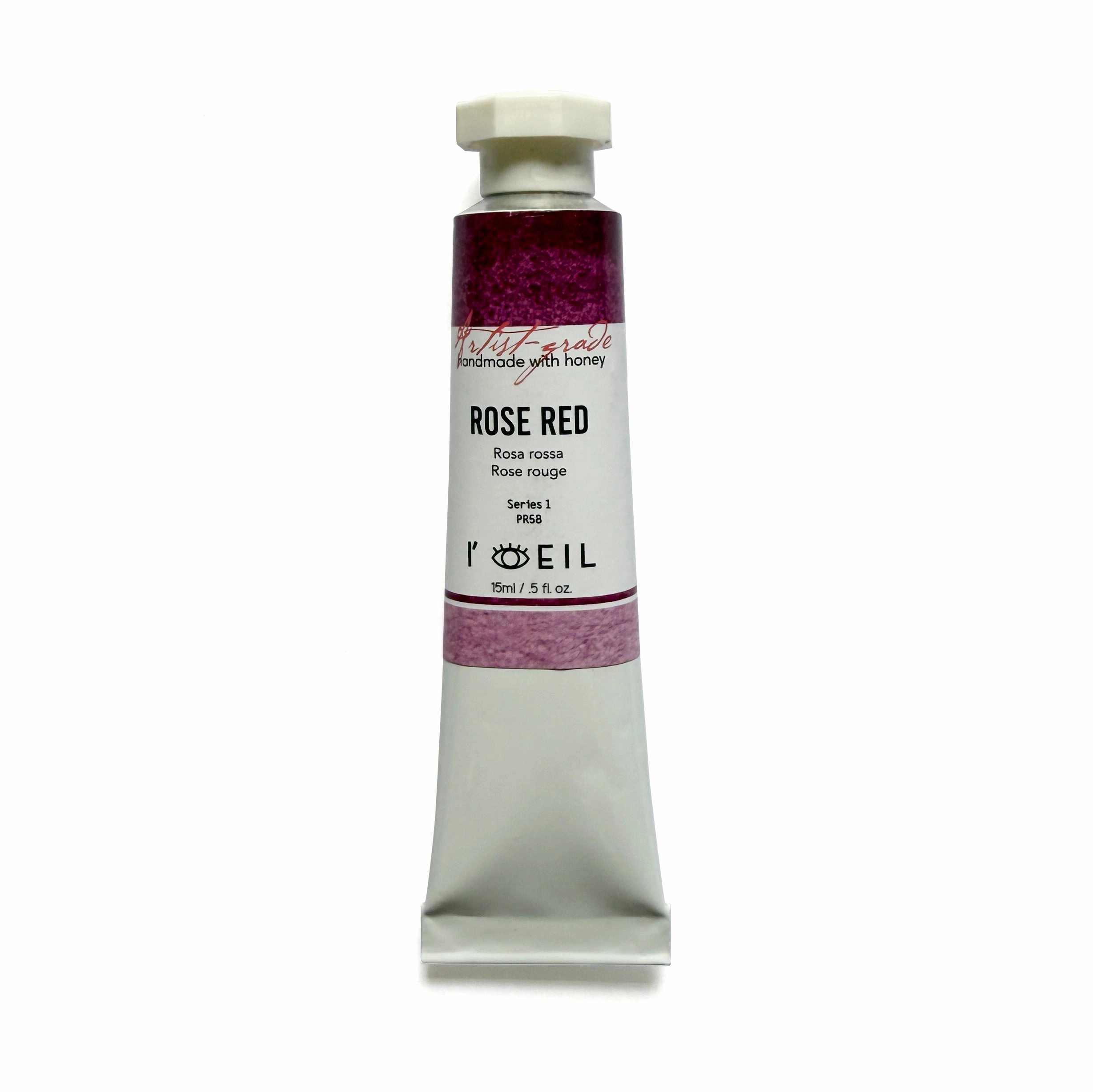original Rose Red Pr58:4- Artist Grade Handmade Honey Based Watercolor Tube 15Ml