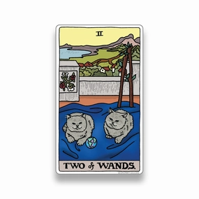 Two Of Wands Tarot Cat Meme Stickers (Minor Arcana) multipack
