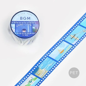 giant basic Ultramarine Blue Film Washi Tape Clear Bgm