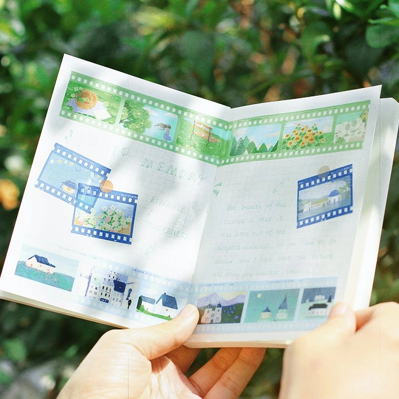 nonslip portable Ultramarine Blue Film Washi Tape Clear Bgm