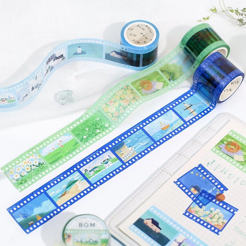 Ultramarine Blue Film Washi Tape Clear Bgm square soft