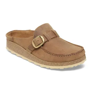 Unisex Buckley Leder-Clog - Schmale Weite in Cognac