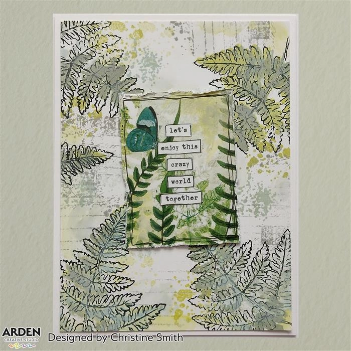 set Arden Creative Studio Maker Series Fern Valley 4 In X 6 In Layering Clear Stamp Set