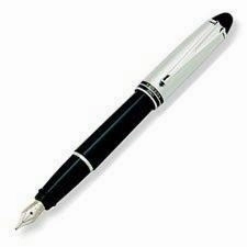 Aurora Ipsilon Metal Black W/ Chrome Cap Fountain Pen resilient adjustable