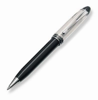 biodegradable Aurora Ipsilon Sterling Silver Black Ballpoint Pen