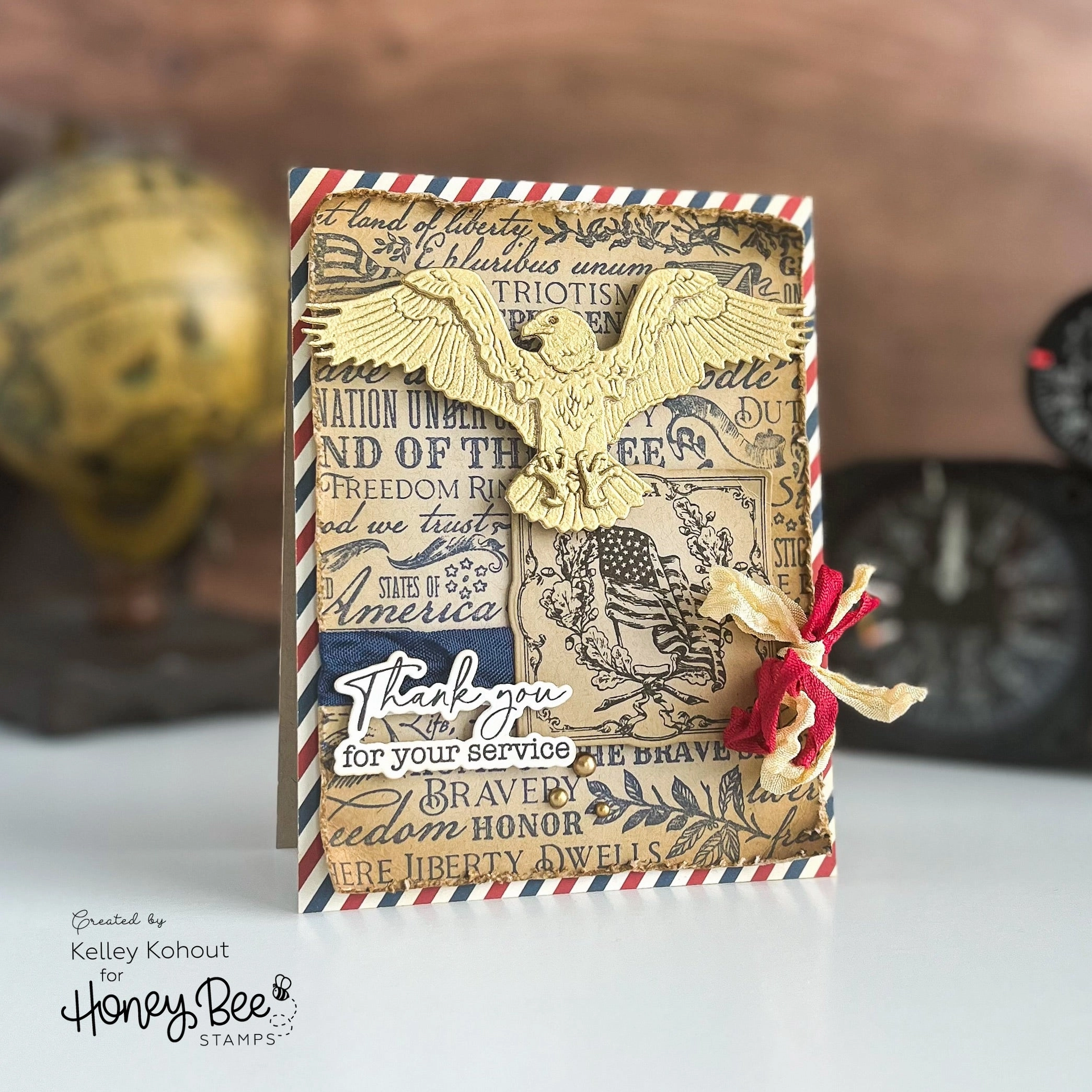 collapsible nonslip Because Of The Brave - 4X6 Stamp Set